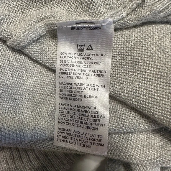 FOR THE REPUBLIC S Gray Puff Sleeve Lightweight Short Sleeve Sweatshirt R $58 - Picture 9 of 11